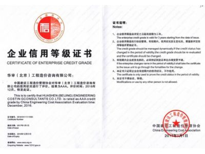 企业信用等级证书